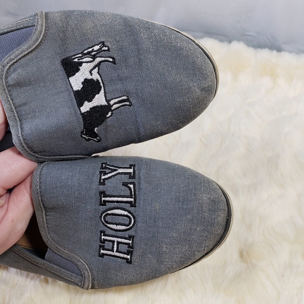 FREE๐ w Purchase || Bar III || Holy Cow Grey Canvas Flats || Size 8 - Picture 5 of 7